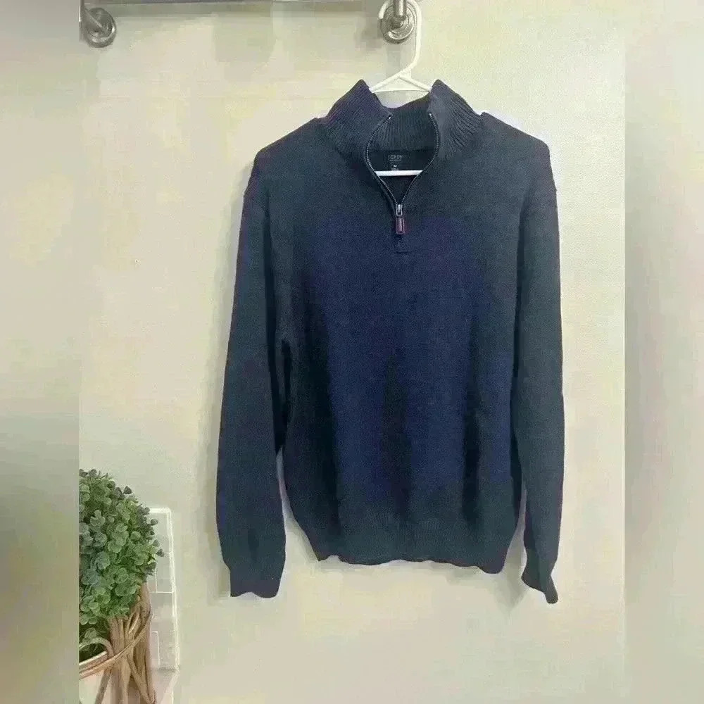 Men's JCrew medium blue 1/4 zip pullover